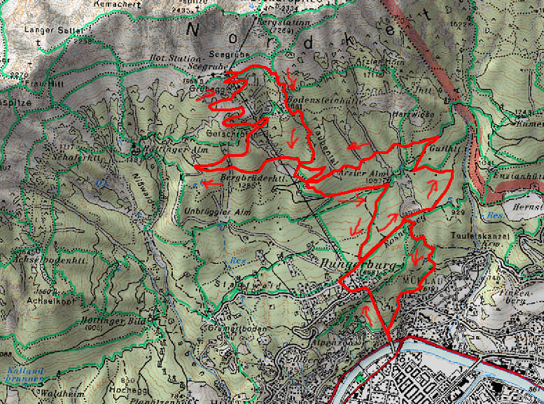 Austria, map of the mountain bike report