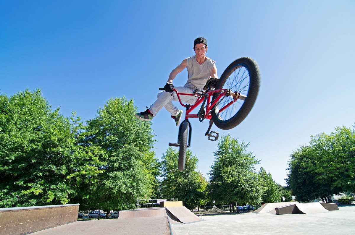 Jumping with a BMX bike