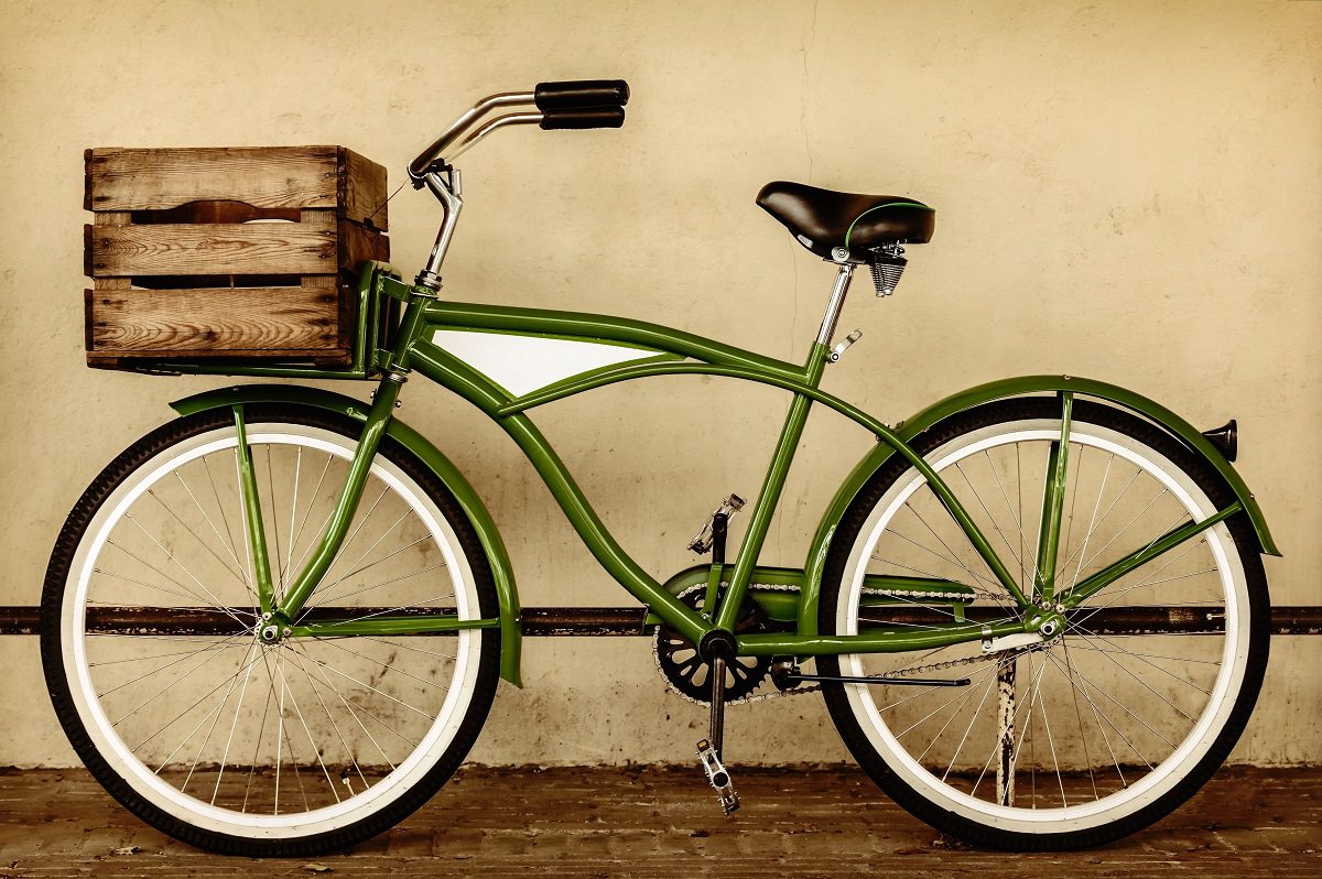 green beach cruiser bike