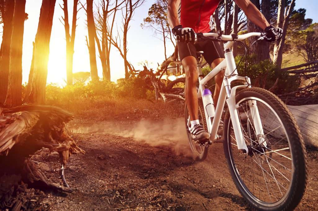 Cycling in the sunset