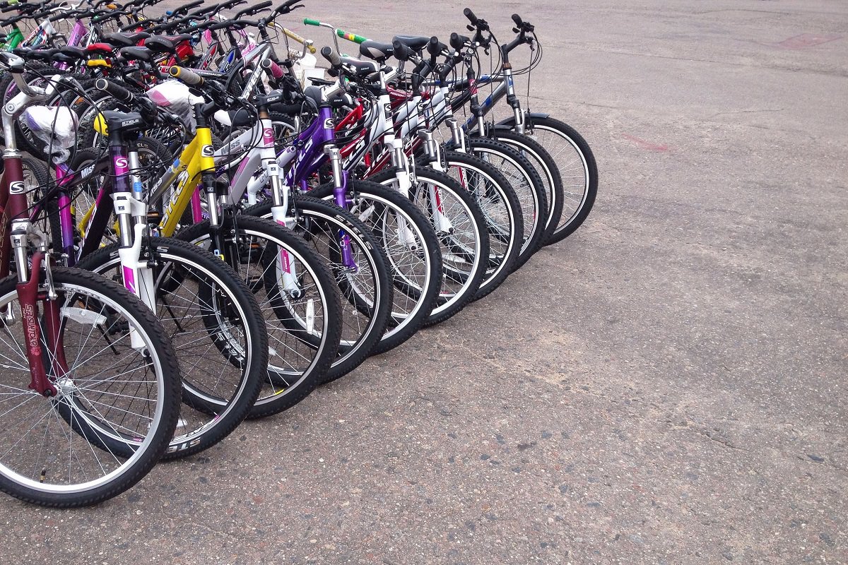 A row of bikes