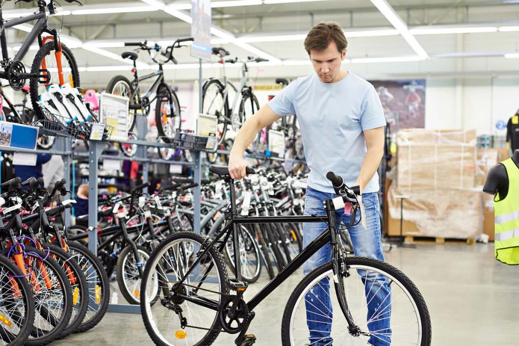 Man testing a new bike