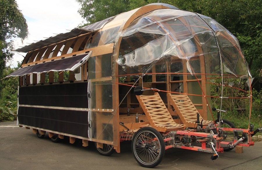 8rad bike with solar panels and rain cover