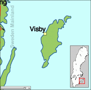 Map of Gotland, Sweden