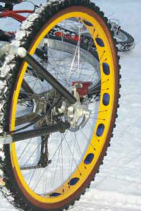 Winter tires with disc brakes