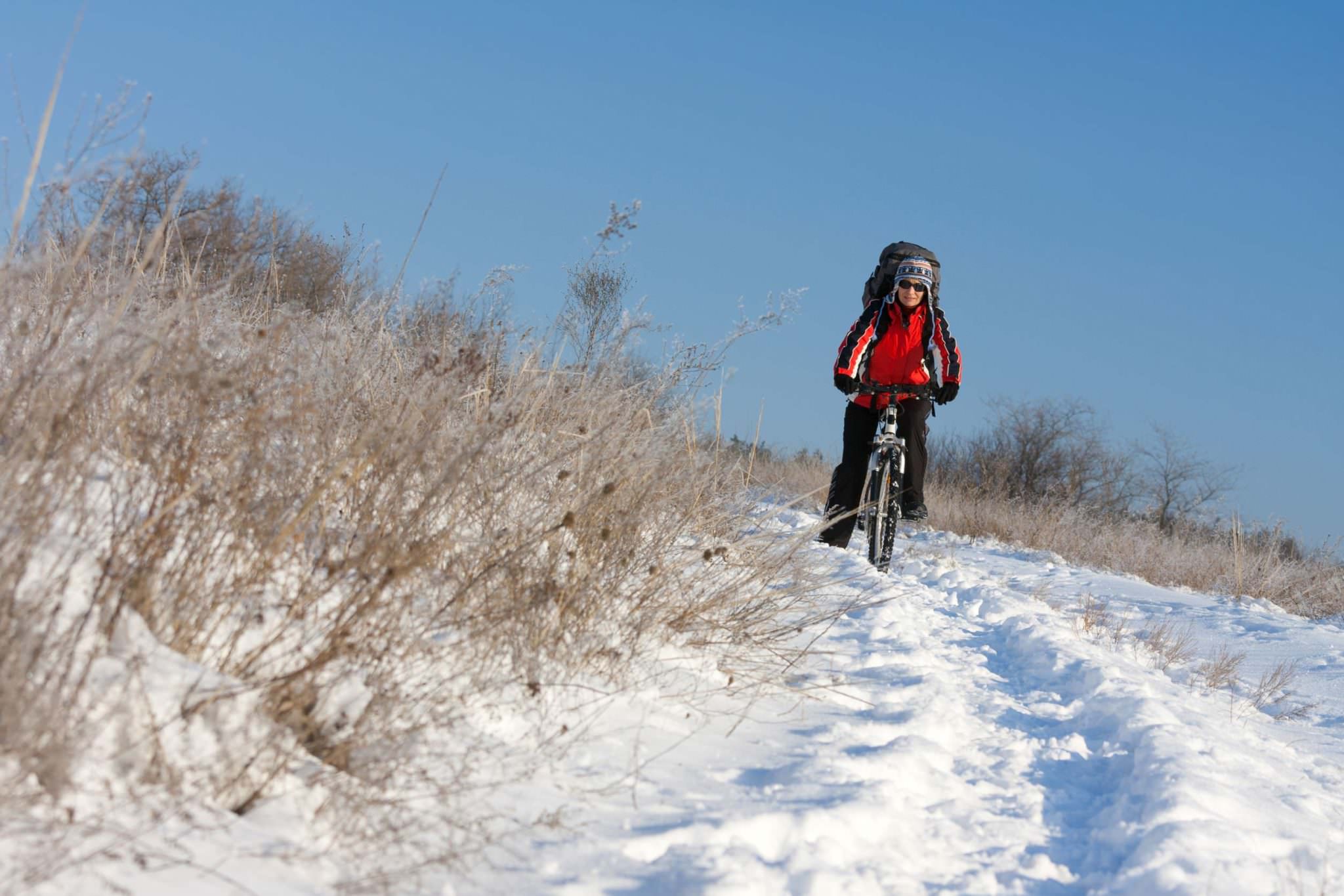 Cycling in winter clothing