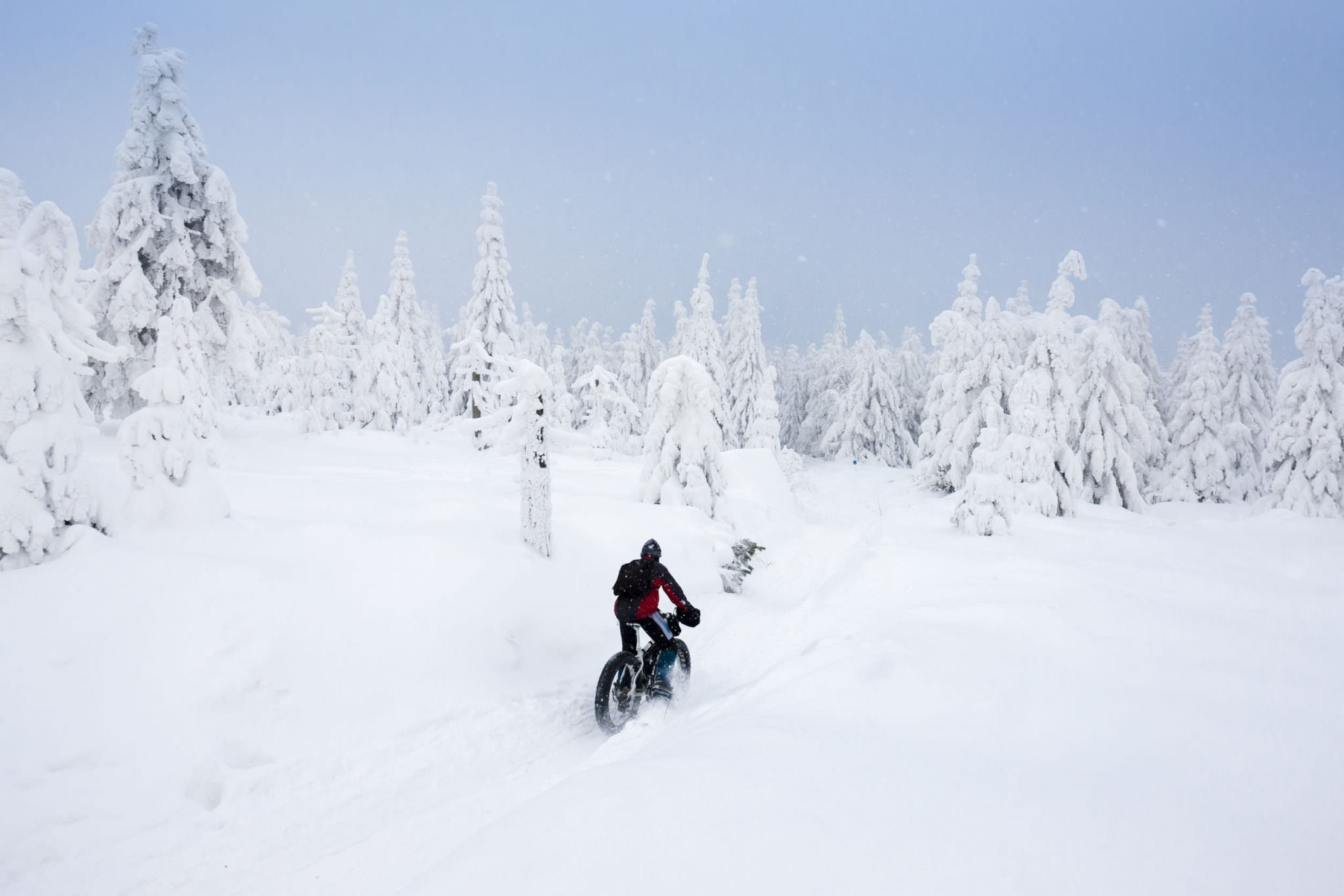 Winter cycling, fat bike