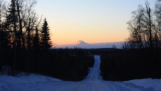 Dark road in Alaska