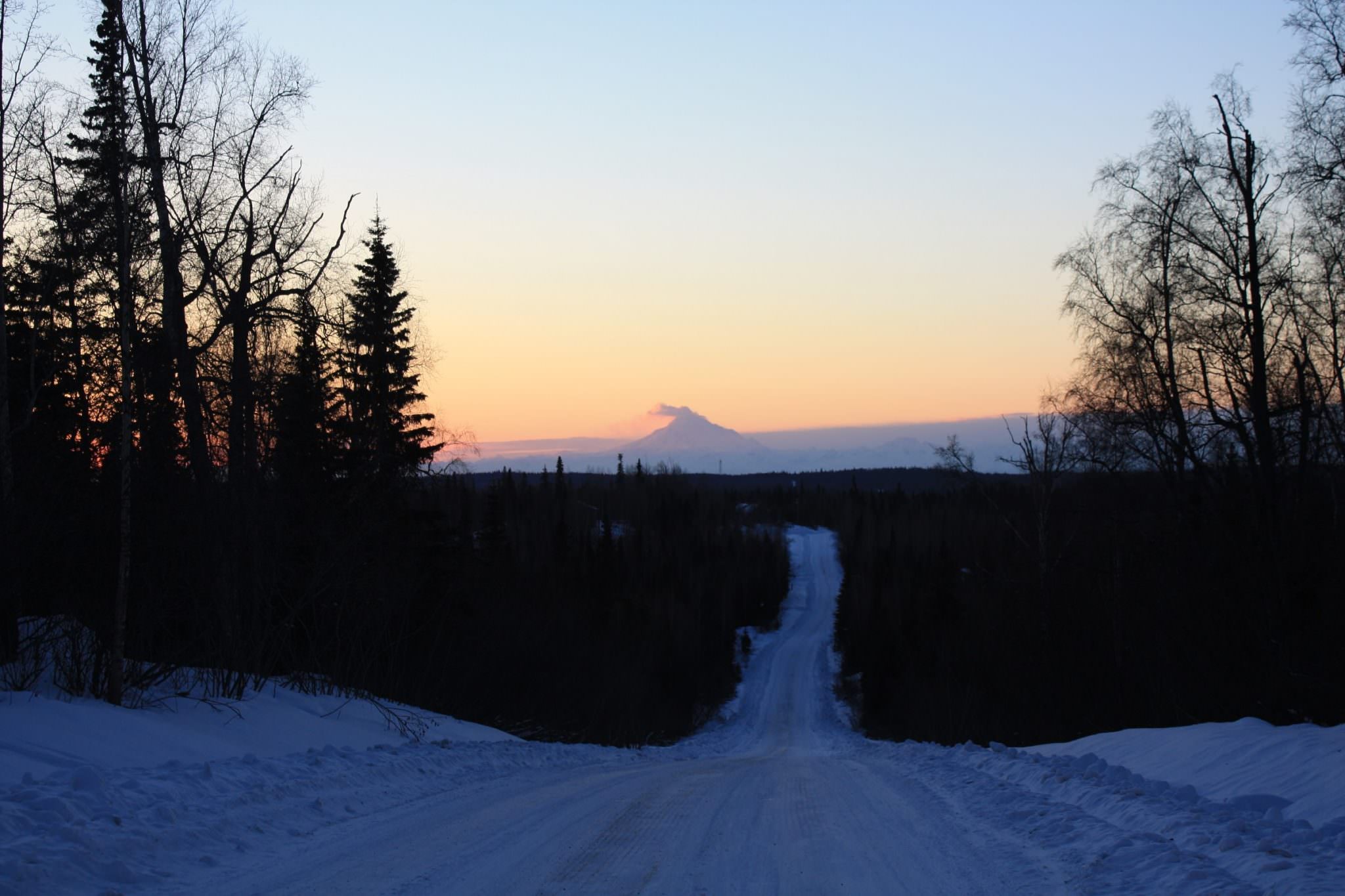 Dark road in Alaska