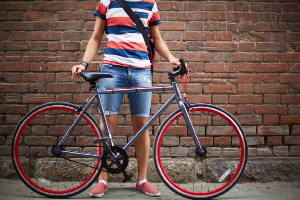 Man with fixie bike