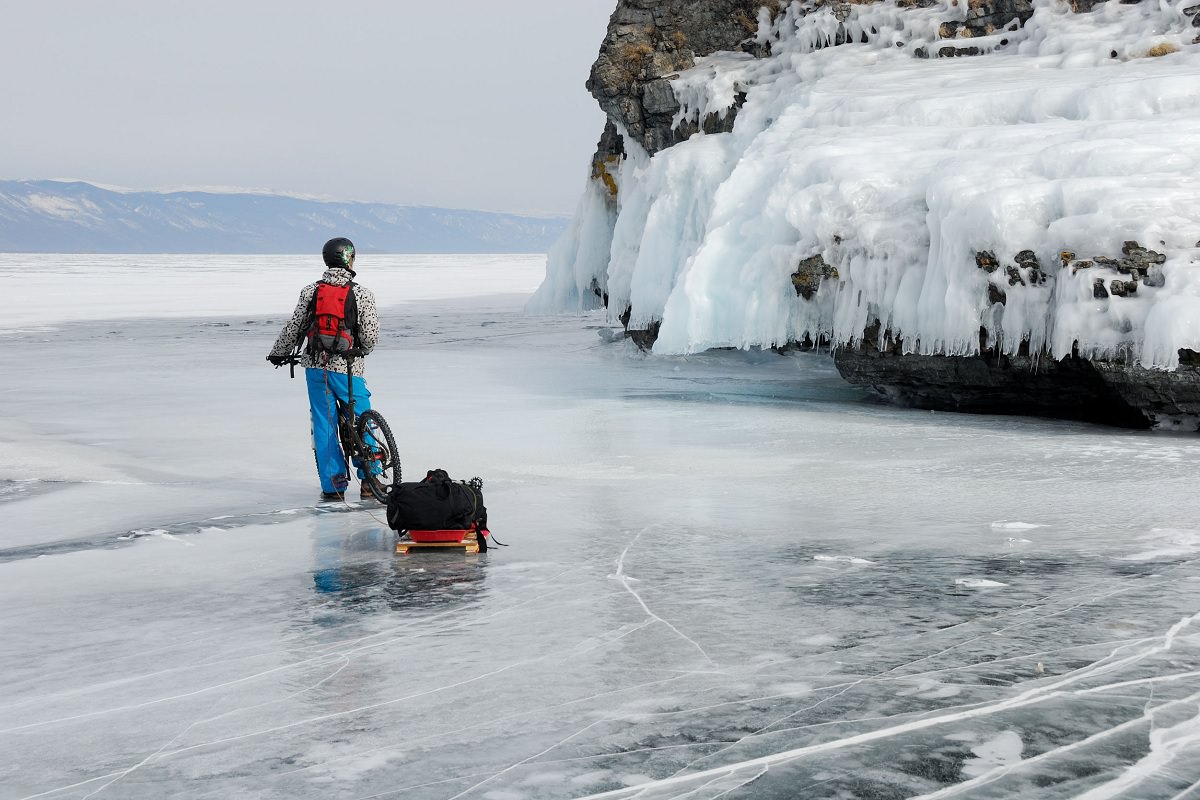 Crossing an ice covered lake