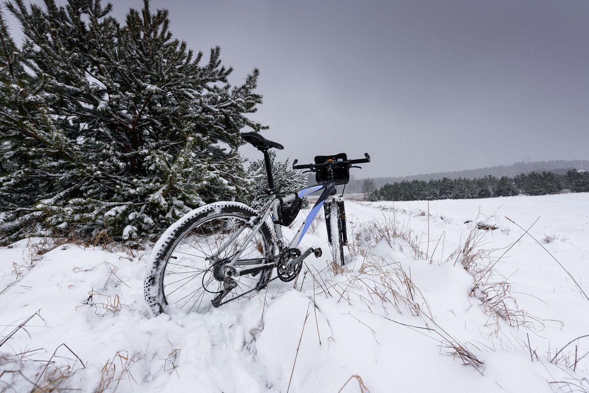 Bike stuck in the snow