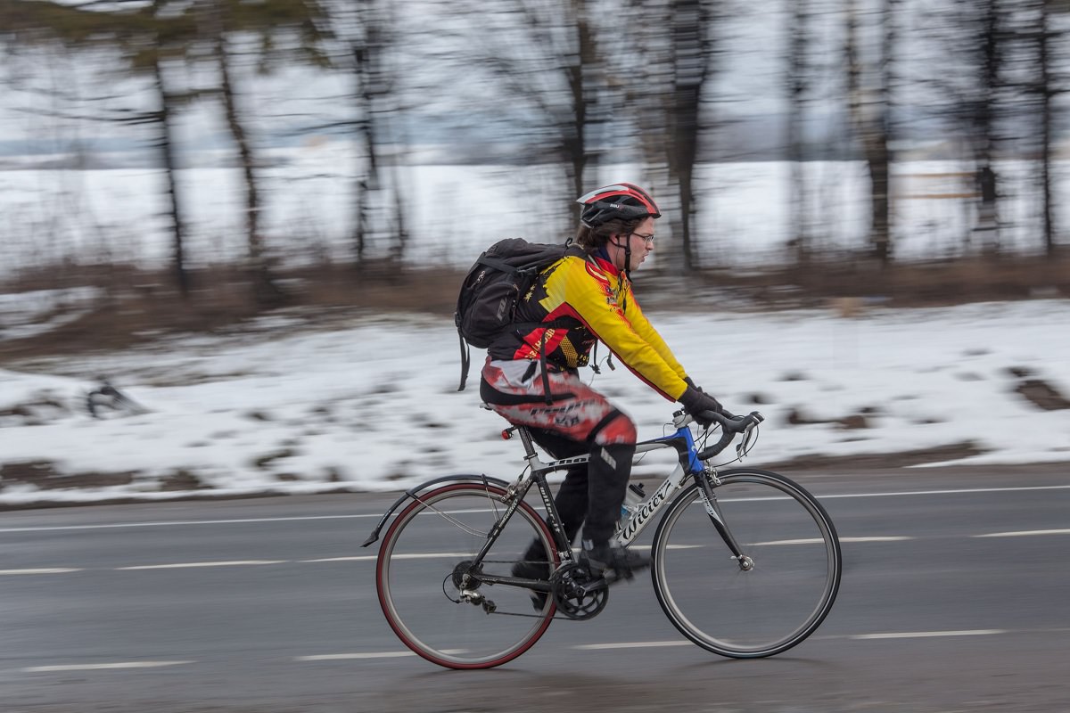 Light winter road biking