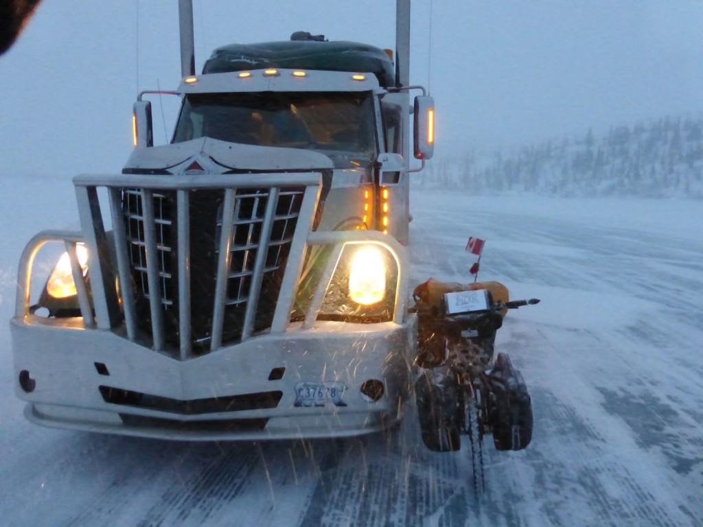 Bike next to truck