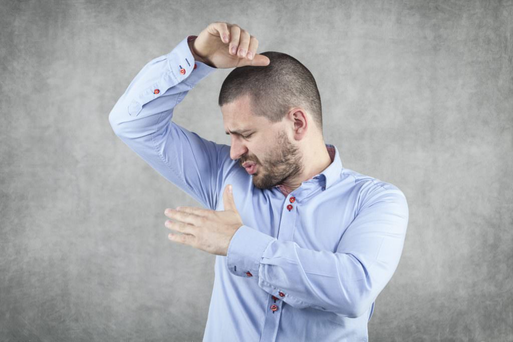 Man with sweat stains