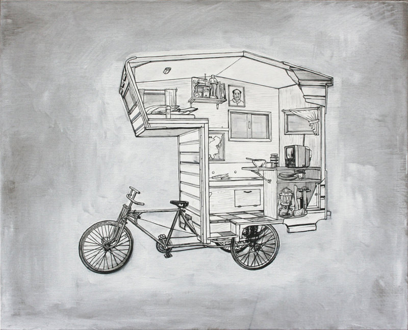 The camper bike, interior