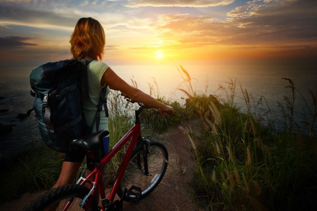 Mountain bike sunset
