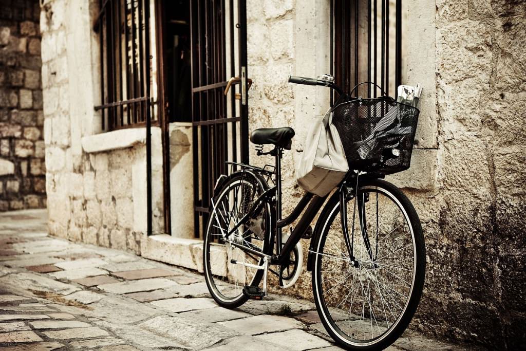 Old black steel bike