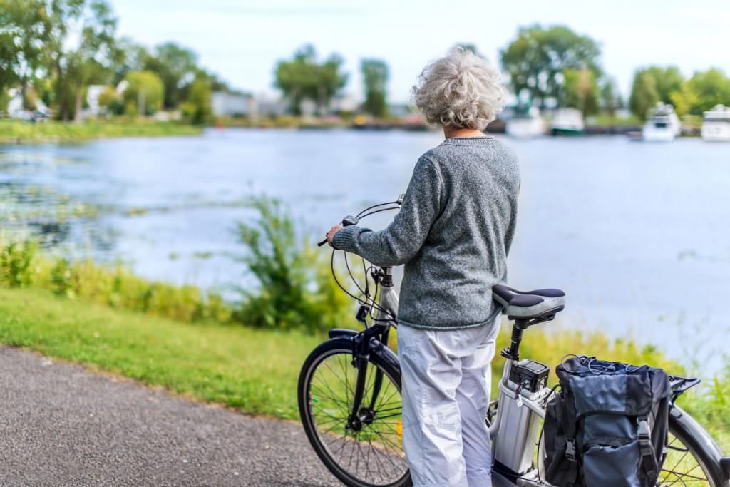 Woman with an e-bike