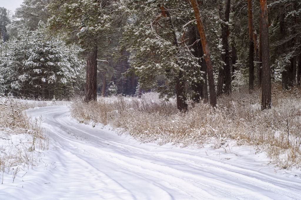 Road with snow on