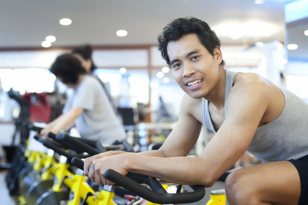 Stationary bike stand biking