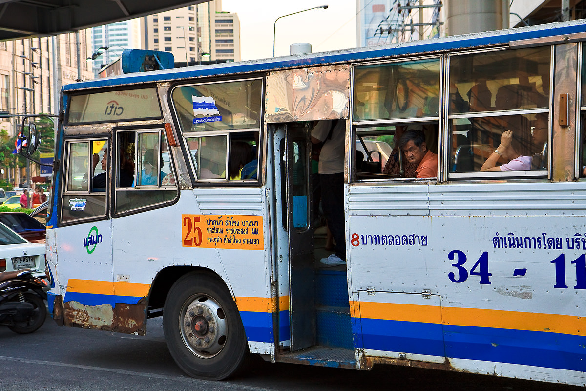 Public bus on road