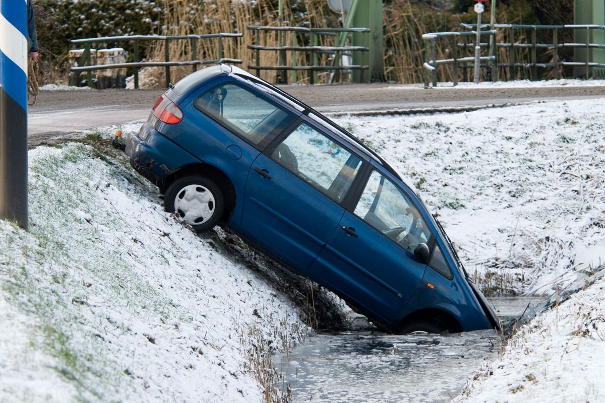 Car accident in winter