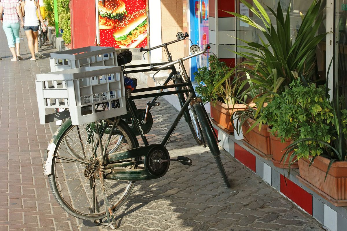 Bikes with back crater are parked