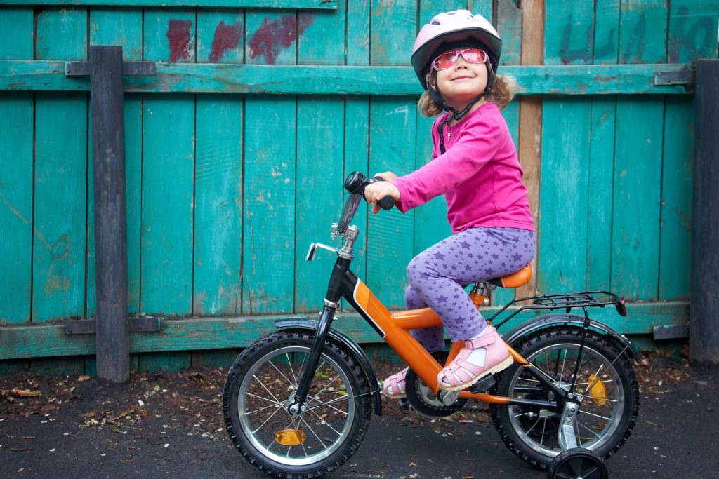 Small girl on a bike