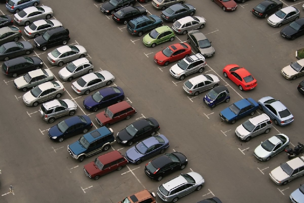 Cars parked in parking lot