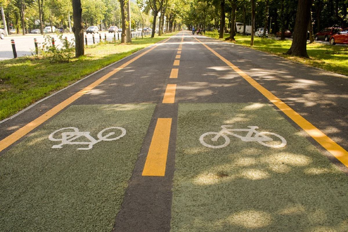 Bike lanes marked on street