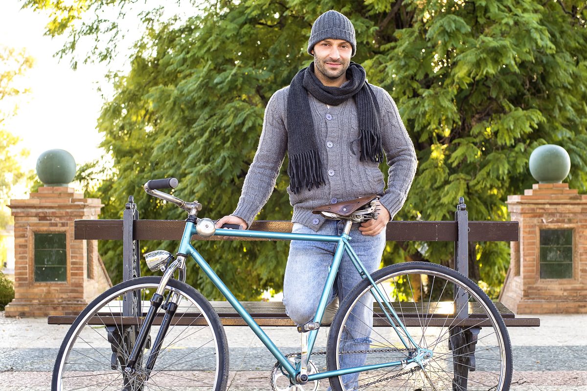 Young rider with an old bicycle