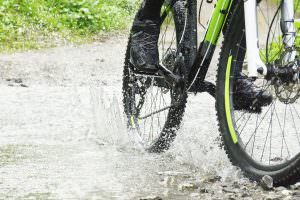 Biking through water