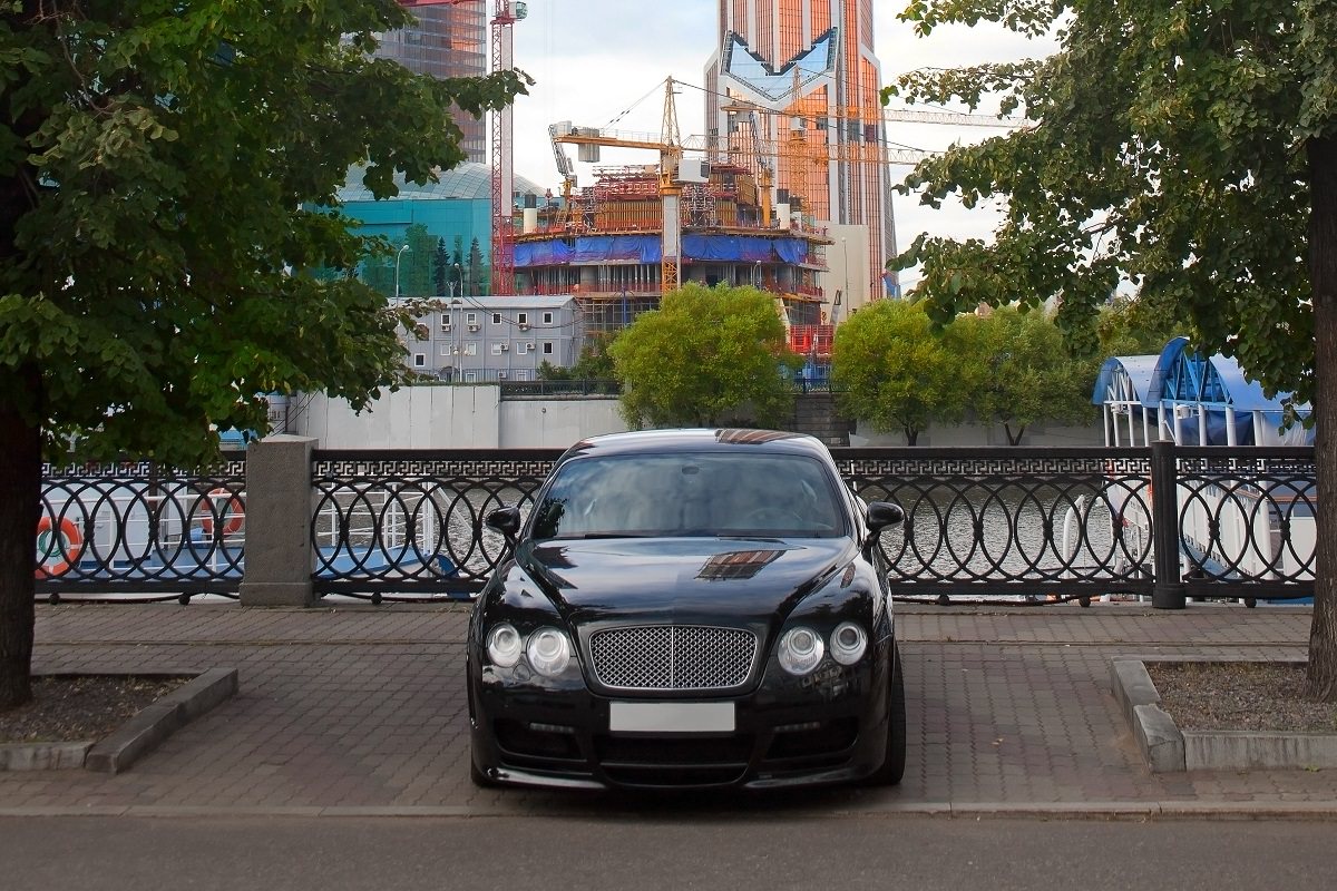 Car parked in a bike lane