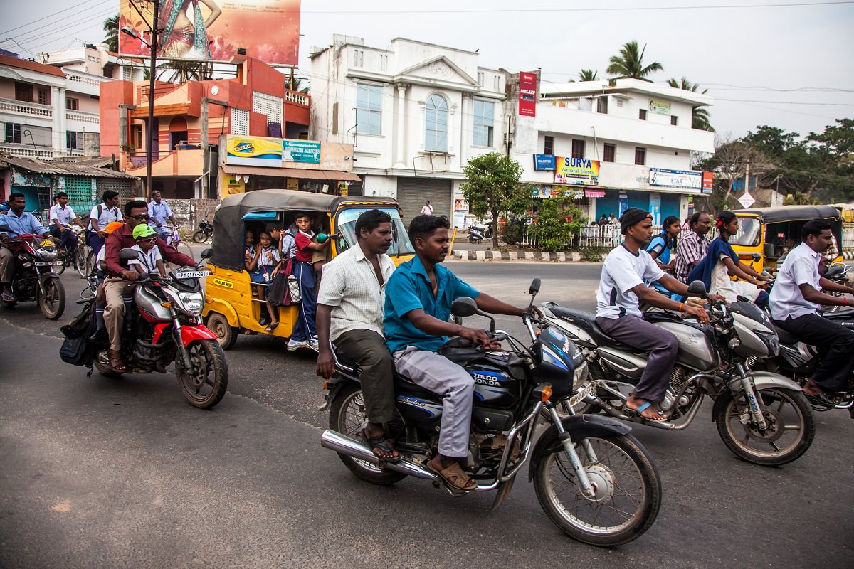 Busy road in India