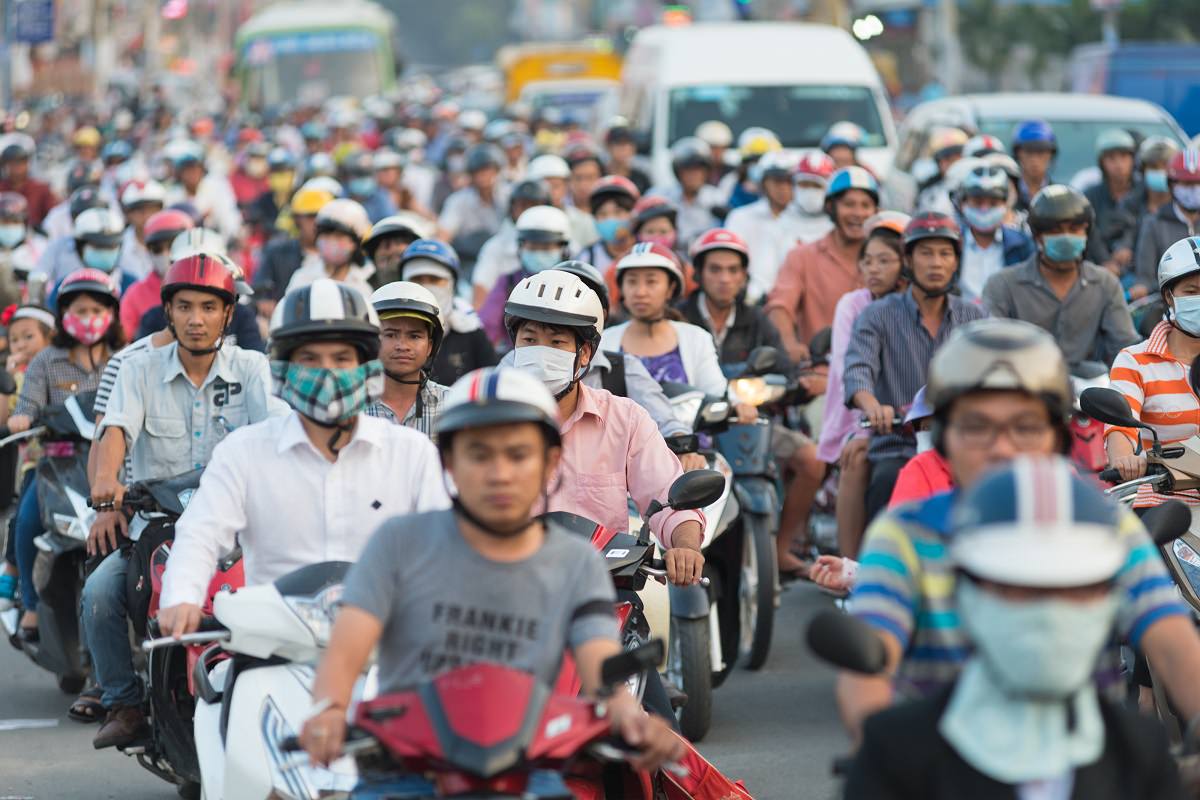 Busy road in Vietnam