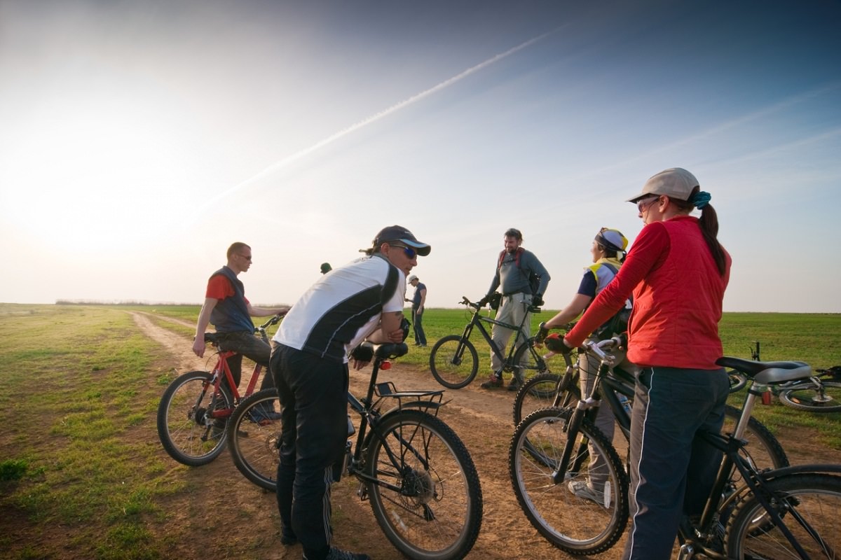 Group of cyclists