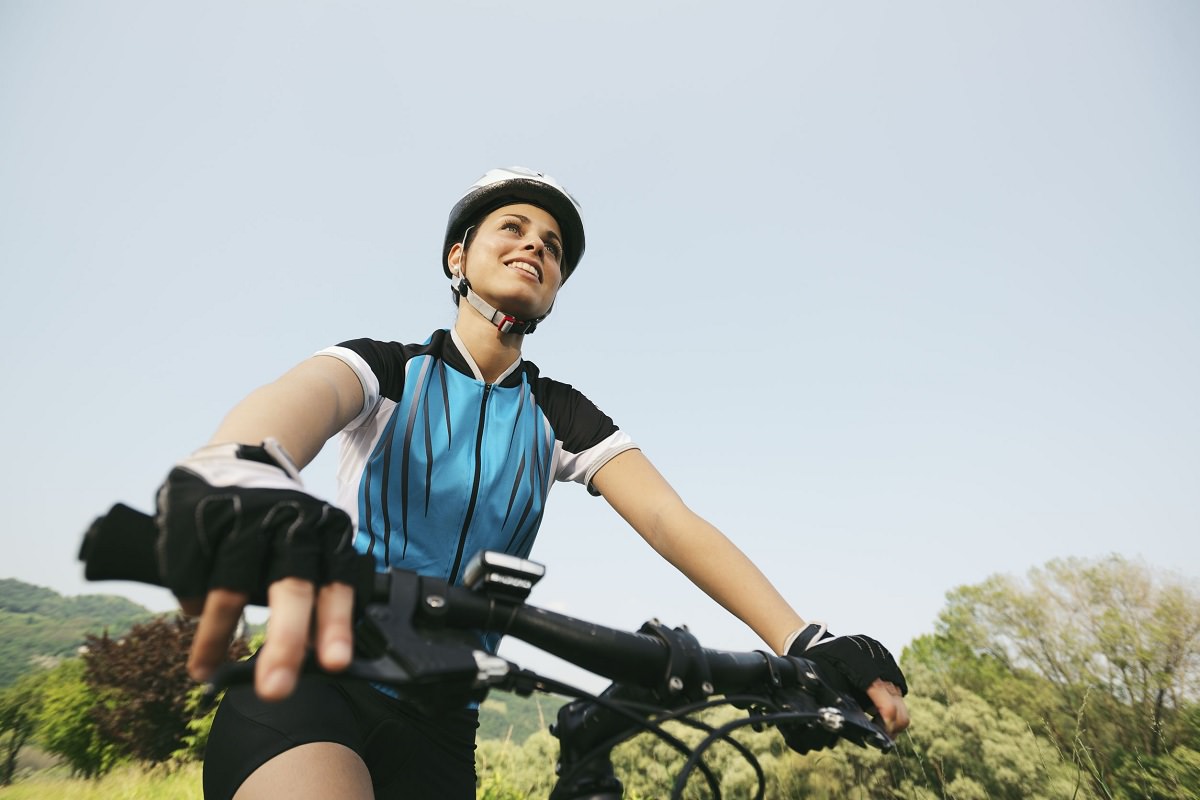 Happy cyclist