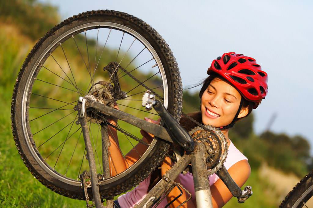 Happy mountain biker