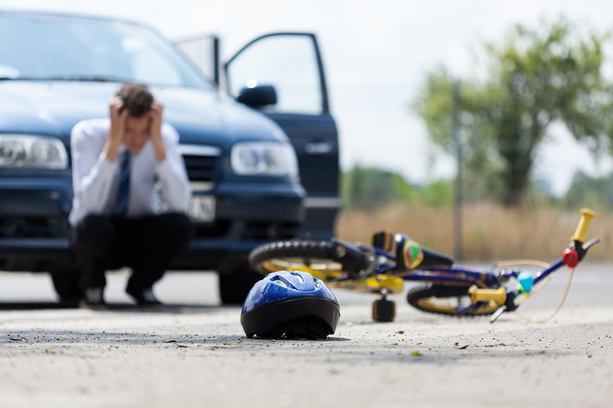 Cyclist hit by a car