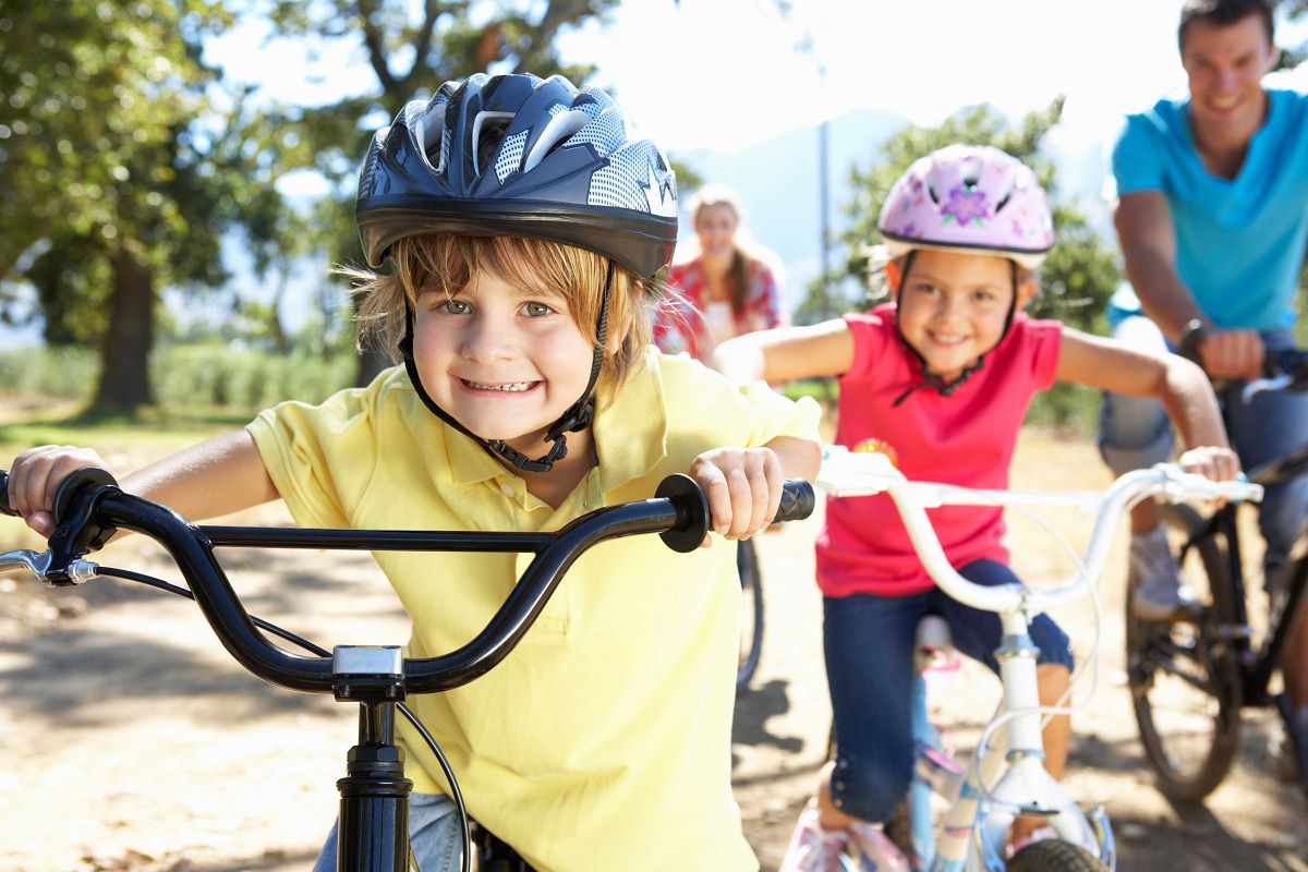 Kids cycling fast