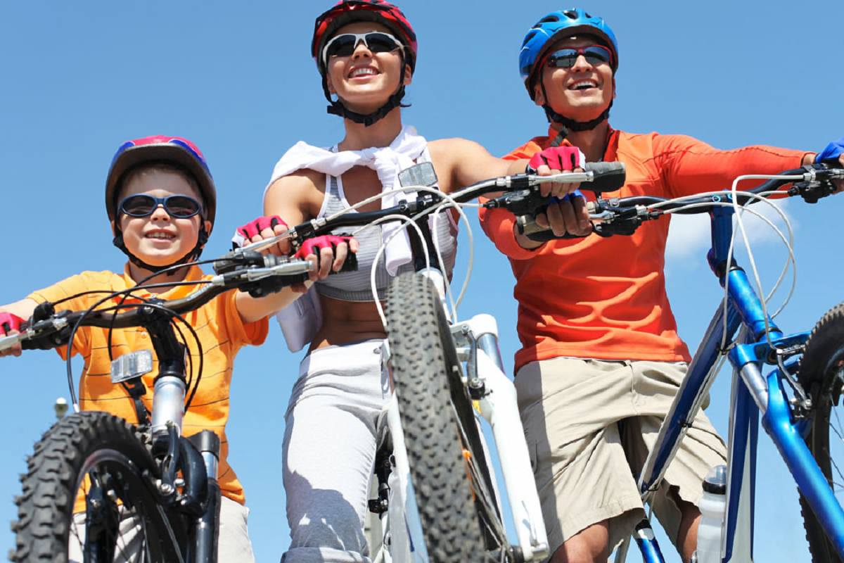 Happy cyclists