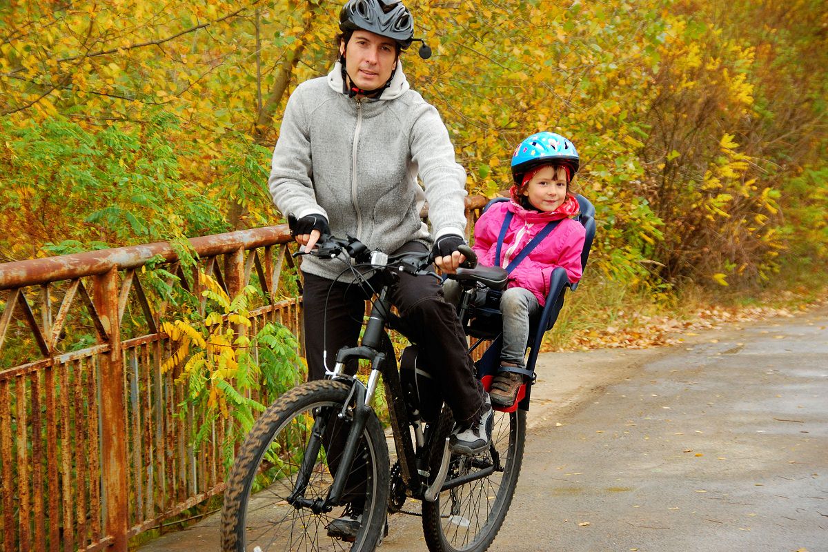 Cycling with a bike chair