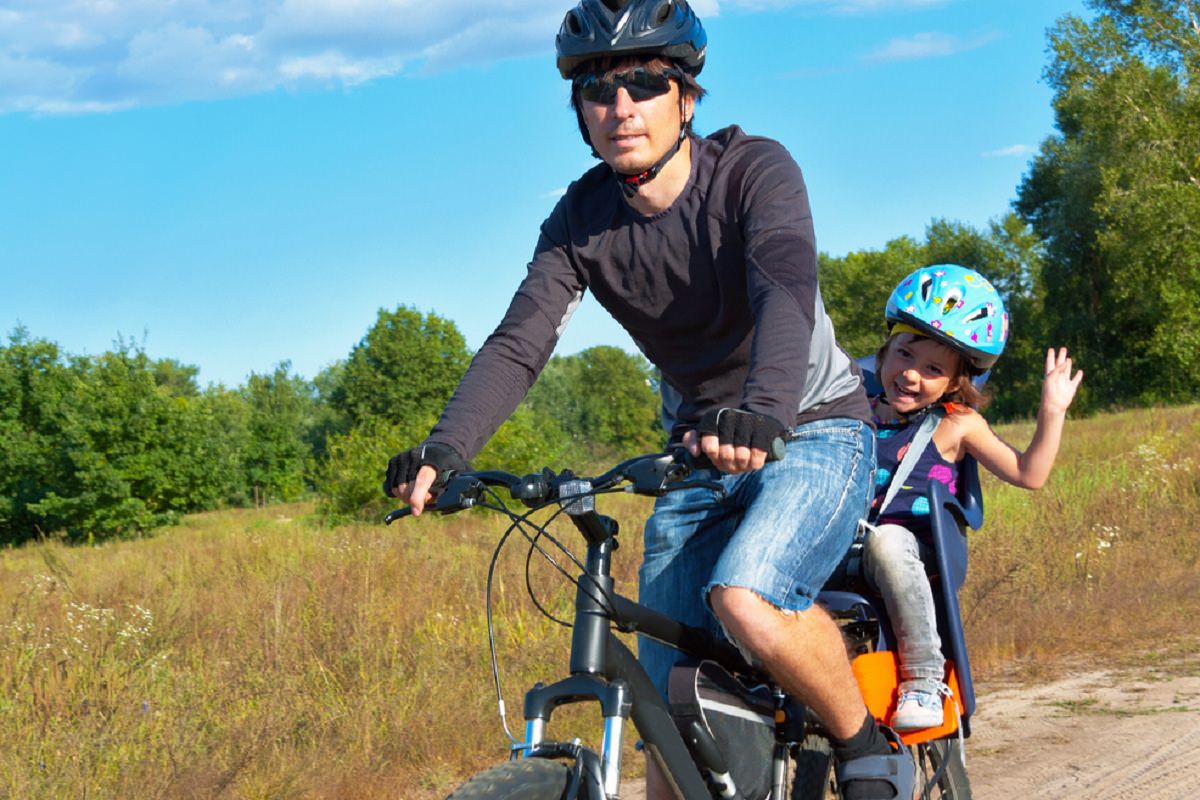 Cycling with a bike chair