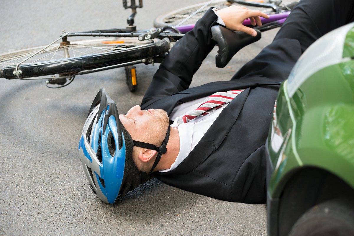 Cyclist hit by a car