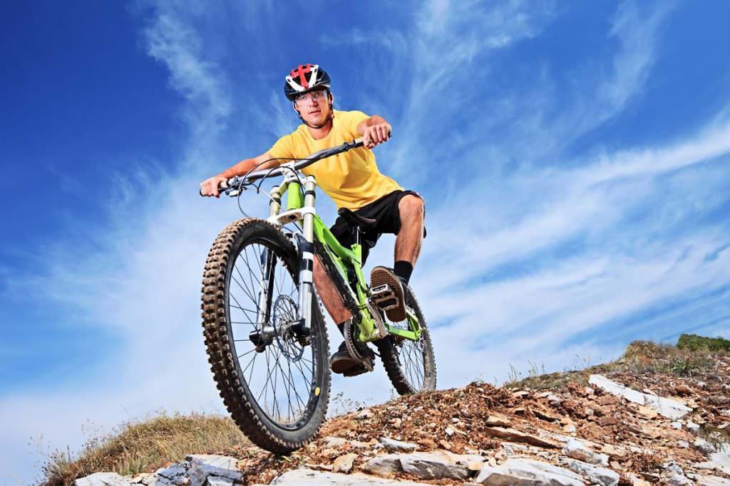 Man riding a mountain bike