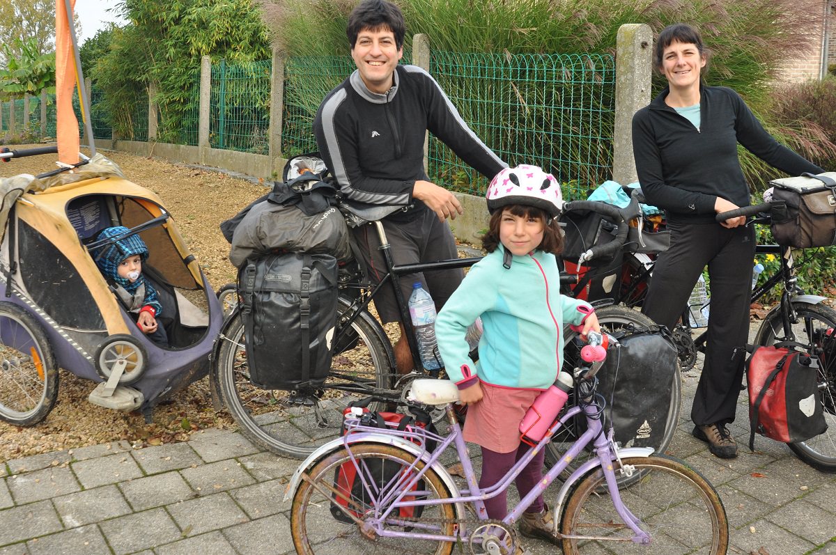 The family with their bikes