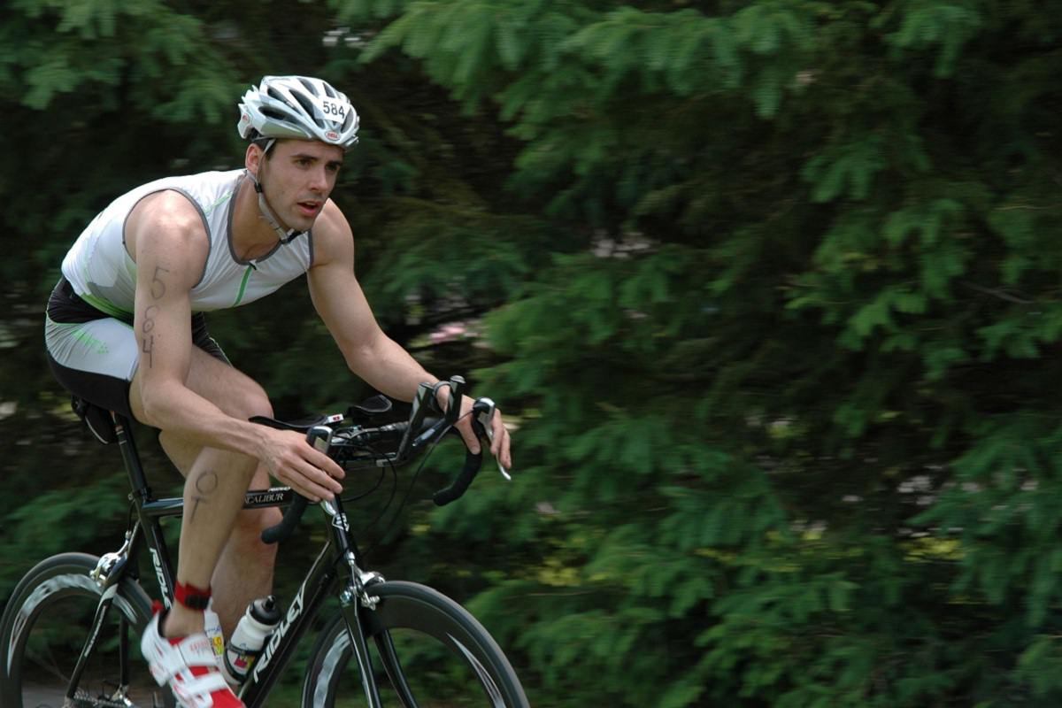 Worried cyclist