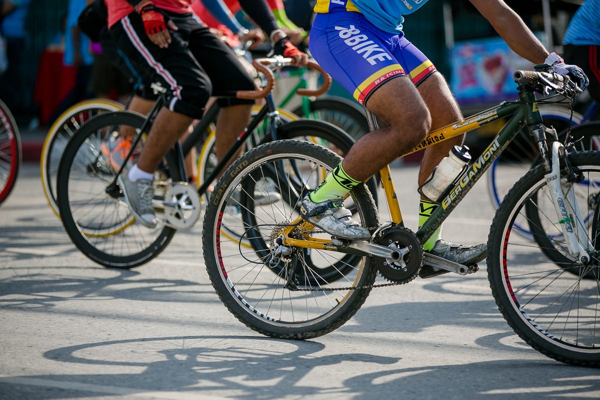 Group of cyclists