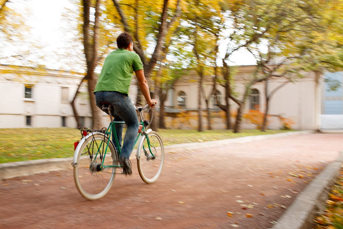 Riding an old bike